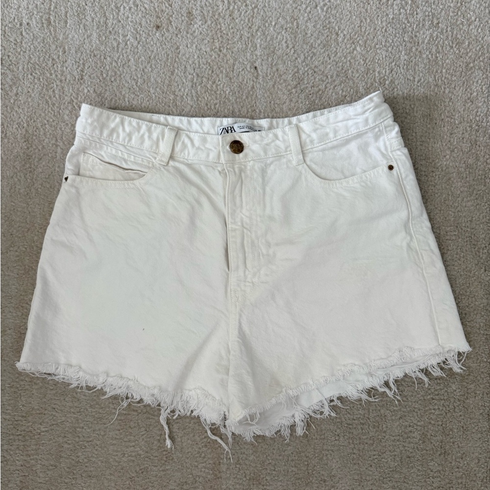 Zara White Jean Shorts